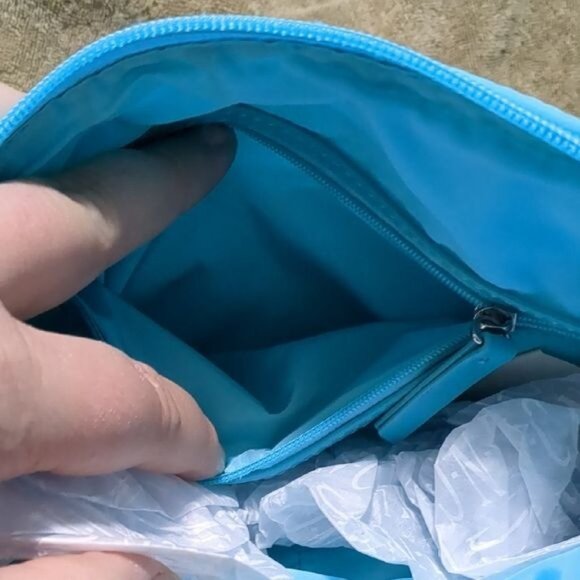 INC International Concepts Lt Blue Quilted Crossbody Bag Chain Strap - Picture 8 of 10